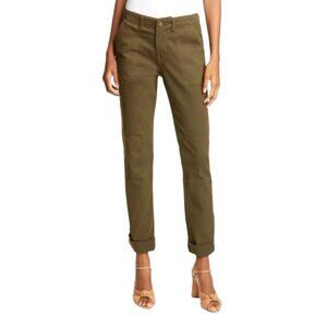 Veronica Beard Adrina Skinny Mid Rise Pants Army Green